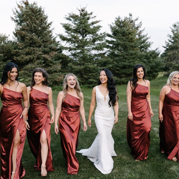 Galina Signature charmeuse draped one-shoulder dress - Picture 4 of 4